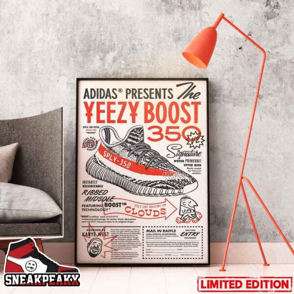 Adidas Presents The Yeezy Boost 350 V2 Signature Sneaker Home Decor Poster Canvas