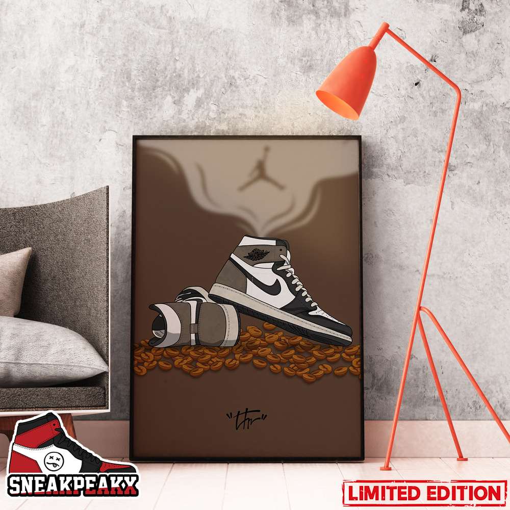 Air Jordan 1 Retro High Dark Mocha Sneaker Poster Canvas
