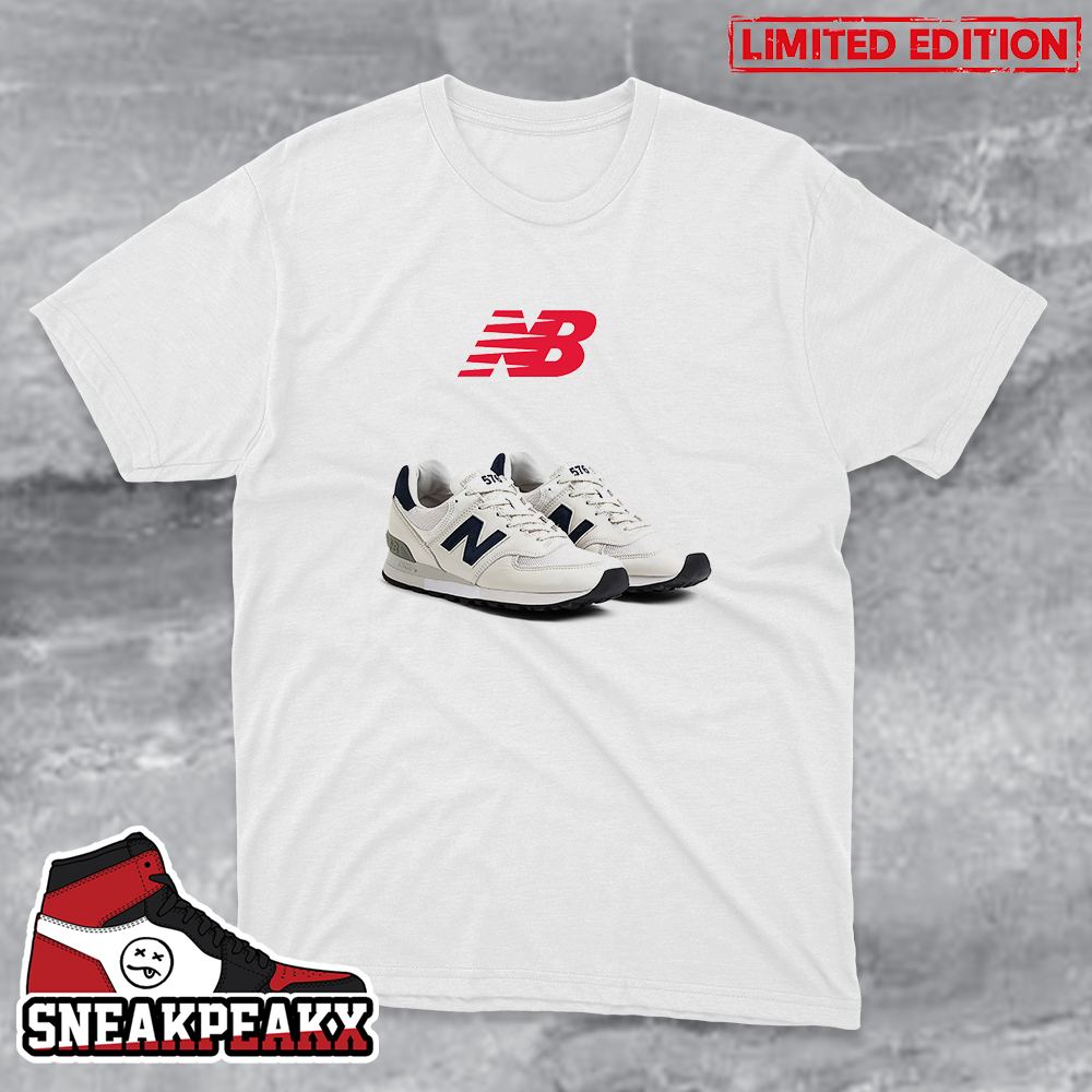 Dropped via NB US New Balance 576 White Mood Indigo Sneaker T-Shirt