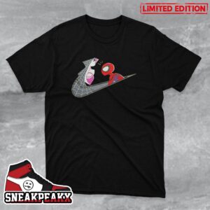 Miles Morales And Gwen Stacy Spider Man Across The Spider Verse x Nike Swoosh Logo T-Shirt
