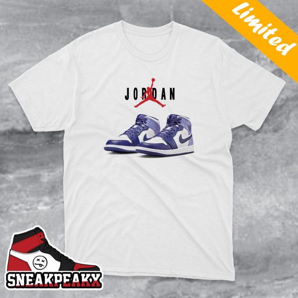 Nike Air Jordan 1 Mid Sky J Blue Sneaker T-Shirt