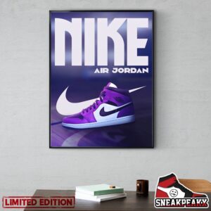 Nike Air Jordan 1 Retro High OG Court Purple Ver 2 Sneaker Poster Canvas