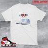Nike WMNS Air Jordan 1 Mid College Grey And Gym Red Sneaker T-Shirt