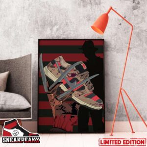 Nike SB Dunk Low Freddy Krueger Sneaker Poster Canvas