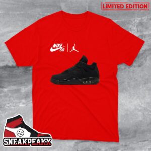 Nike SB x Air Jordan 4 Retro Black Cat Sneaker T-Shirt
