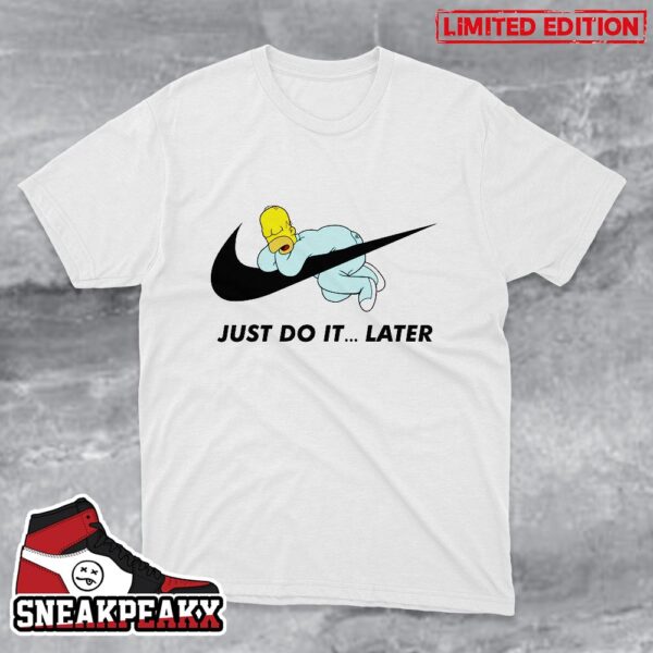 Nike Swoosh x Homer Simpson Beer Is Gone Just Do It Later T-Shirt