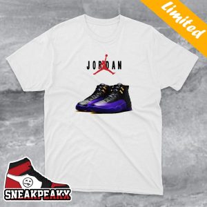 Official Images Air Jordan 12 Field Purple Sneaker T-Shirt