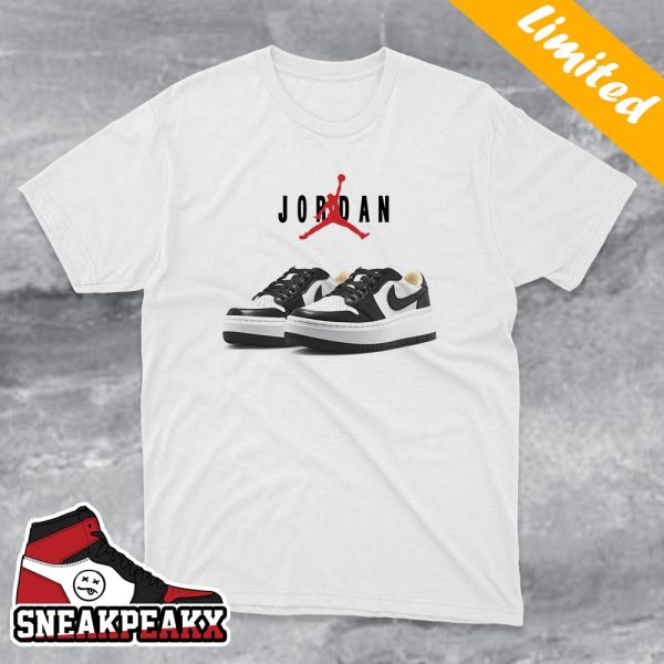 Panda Nike WMNS Air Jordan 1 Elevate Low White And Black Sneaker T-Shirt