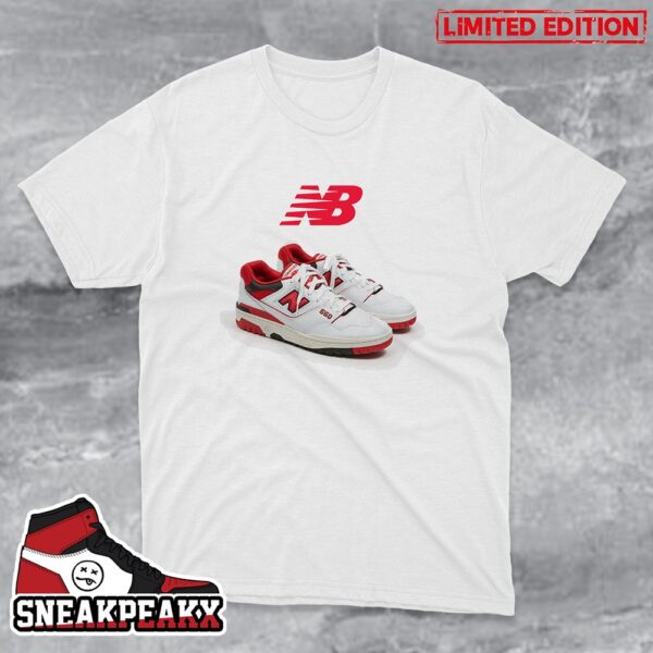 The New Balance 550 Varsity Red Sneaker T-Shirt