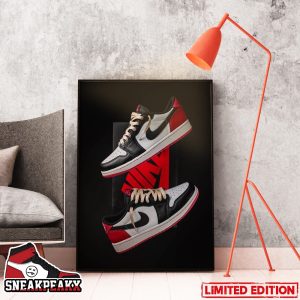 Air Jordan 1 Low OG Black Toe Sneaker Home Decor Poster Canvas