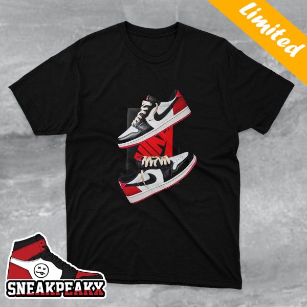 Air Jordan 1 Low OG Black Toe Sneaker T-Shirt