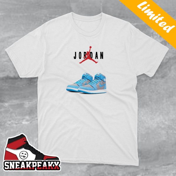 Nike Air Jordan 1 Zoom CMFT 2 Cement Grey And University Blue Sneaker T-Shirt