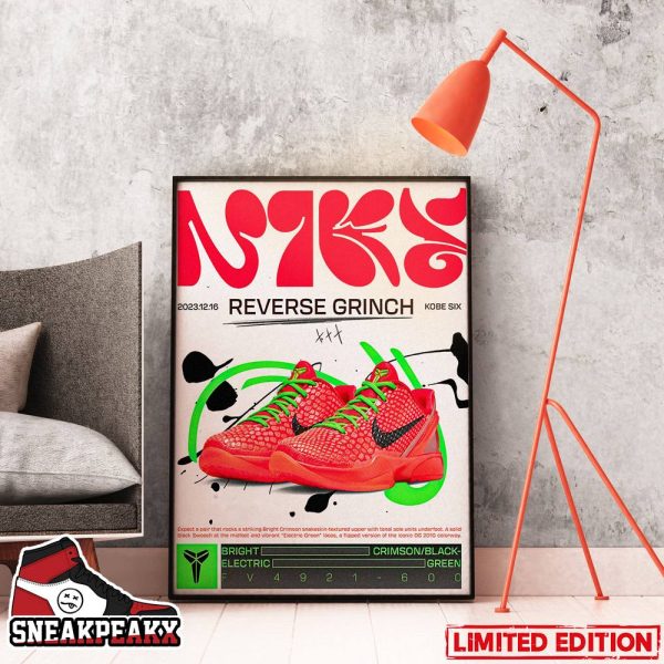 Nike Reverse Grinch Kobe 6 Sneaker Poster Canvas