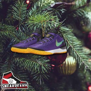 Dropped via Nike US Nike LeBron NXXT Gen Court Purple Sneaker Christmas Pine Tree Decorations Ornament