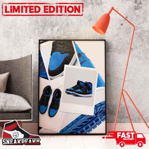 Air Jordan 1 High OG Royal Suede Reimagined Royals Sneaker Home Decor Poster Canvas