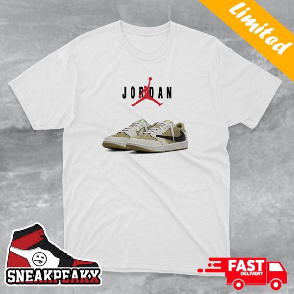 Official Images Travis Scott x Air Jordan 1 Low G NRG Sneaker T-Shirt