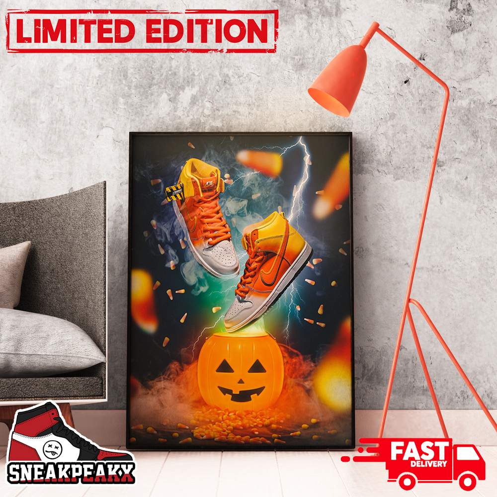 Private Selection Halloween Spooky Air Jordan Sneaker 2023 Home Decor Poster Canvas