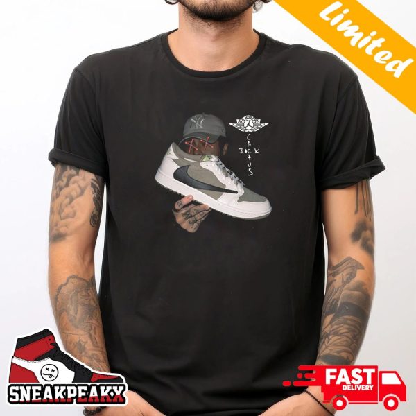 Travis Scott x Nike Air Jordan 1 Low Golf NRG Neutral Olive Sneaker T-Shirt