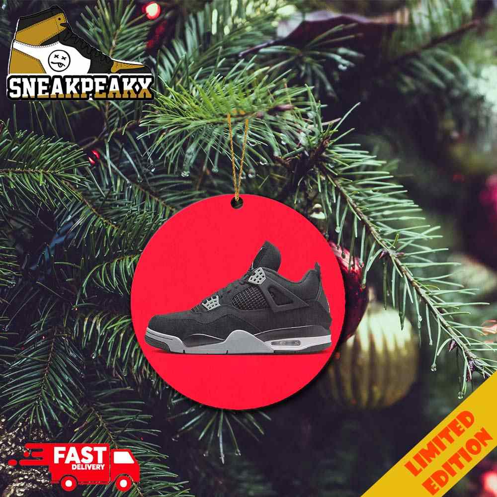 Air Jordan 4 Black Canvas Custom Sneaker Christmas Ornaments 2023