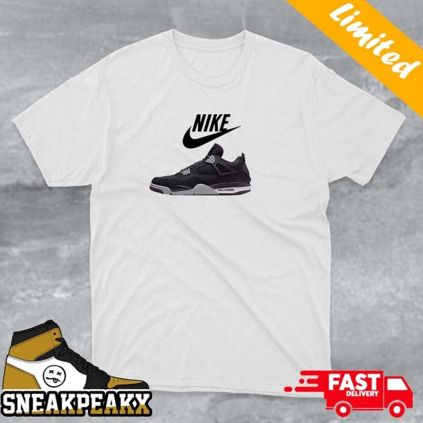 Air Jordan 4 Black Canvas Custom Sneaker Unisex T-shirt