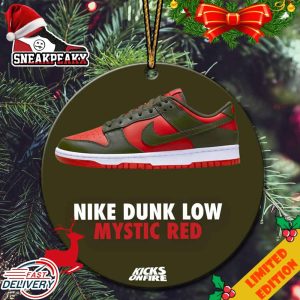 Nike Dunk Low Mystic Red Sneaker Tree Decorations 2023 Christmas Ornament