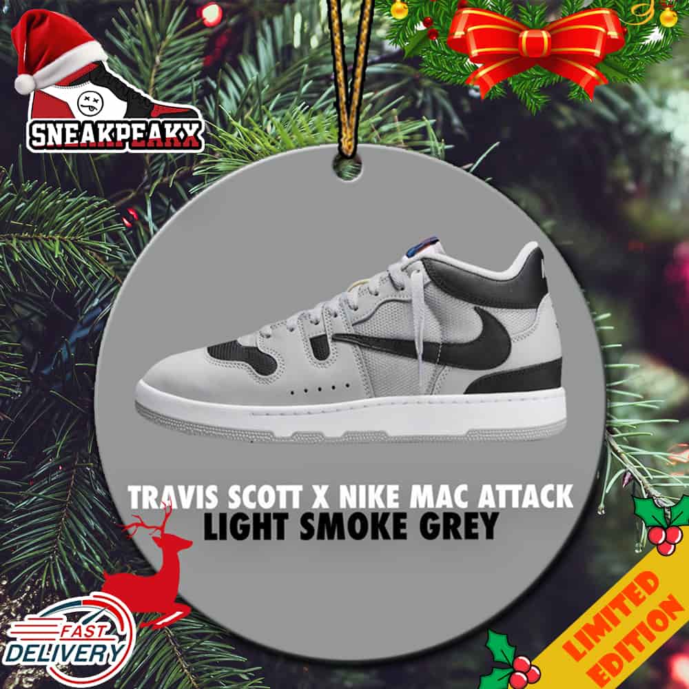 Travis Scott x Nike Mac Attack Light Smoke Grey Sneaker Christmas Tree Decorations 2023 Ornament