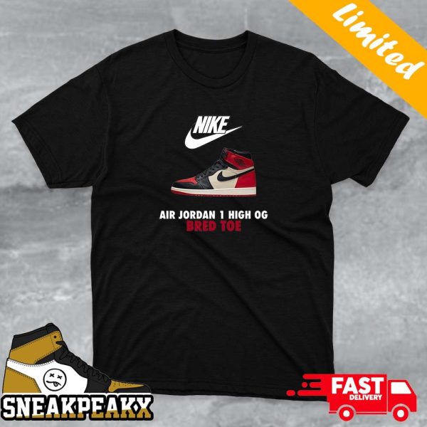 Nike Air Jordan 1 High OG Bred Toe Unique Sneaker T-shirt