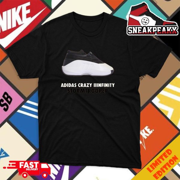 The Adidas Crazy IIInfinity Caps Off 2023 With This Stormtrooper Kicks On Fire Sneaker T-Shirt