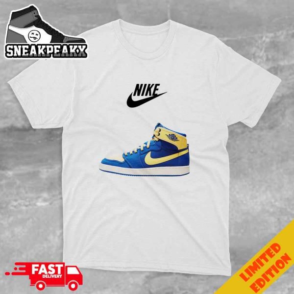 Air Jordan 1 KO ‘True Blue and Topaz Gold’ Sneakers T-Shirt