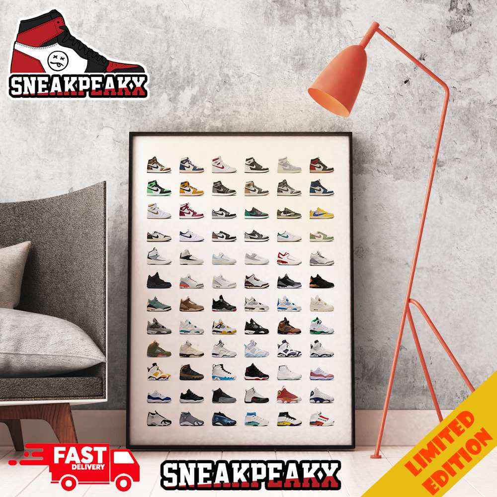 House Of Heat Every Air Jordan Release For 2024 List Sneaker Home Decor Poster Canvas