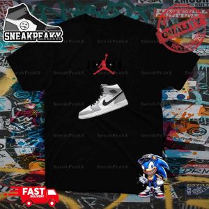 NEW Air Jordan 1 Mid ‘Light Smoke Grey’ Sneaker T-Shirt