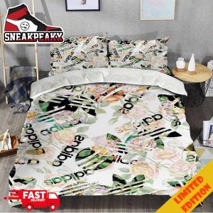 Adidas x Flowers Fashion And Style Home Decor Duvet Cover And Pillow Cases Bedding Set