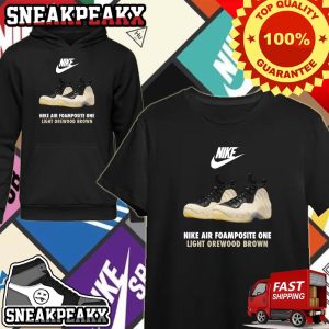 Summer 2024 The Light Orewood Brown Nike Air Foamposite One Kicks On Fire Sneaker T-Shirt
